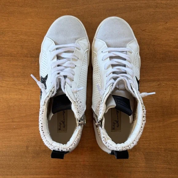 Vintage Havana Lester White Black Grey Gray High-Top Sneakers Size 10 - Picture 4 of 8